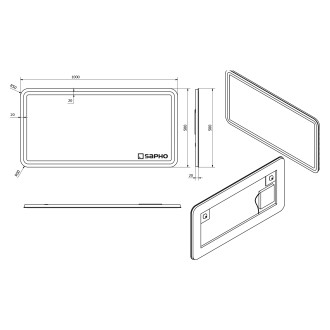 NYX zrcadlo s LED osvětlením 1000x500mm NY100