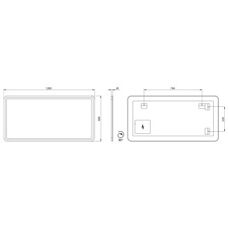 NYX zrcadlo s LED osvětlením 1200x600mm NY120