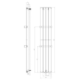 COLONNA otopné těleso 298x1800 mm břidlice s texturou IR144