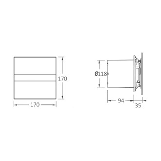 E-120 GTH koupelnový ventilátor axiální s automatem, 6W/11W, potrubí 120mm, bílá 901200