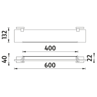 Nimco Keira KE 22091BX-60-26 Police s ohrádkou, 60 cm