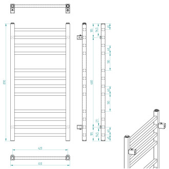 METRO otopné těleso 450x890 mm, chrom 0411-03
