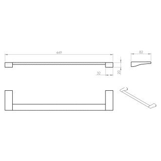 GLAMOUR držák ručníků 450x82mm, chrom 572145