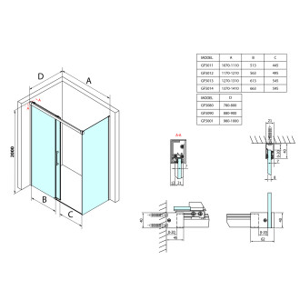 Fondura obdélníkový sprchový kout 1300x800mm L/P varianta GF5013GF5080