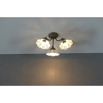 NAPOLI stropní svítidlo, 3xE14,40W, 230V, keramické stínítko, bronz MC613