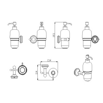 ASTOR dávkovač mýdla, 300 ml, keramika, chrom 1325-19