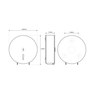 Zásobník na toaletní papír max. ? 19cm, 205x210x115mm, nerez lesk XP700