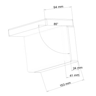 KASKÁDA nástěnná sprchová hubice, náklopná, šířka 153mm, chrom 5109
