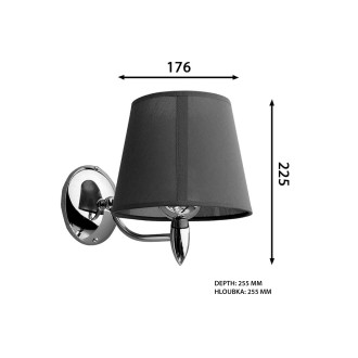 HANBO nástěnné svítidlo E27, 60W, 230V, chrom AU526