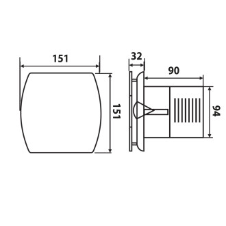 LEX koupelnový ventilátor axiální s časovačem, 15W, potrubí 100mm, bílá LX102