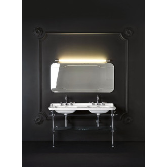 WALDORF konstrukce pro dvojumyvadlo 150cm se skleněnou poličkou, chrom 9195K1