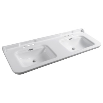WALDORF keramické dvojumyvadlo 150x55cm, 6 otvorů, bílá 4143K1-3