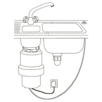 IN SINK dřezový drtič kuchyňského odpadu, 230V, 380W, pneu. spínač MODEL56