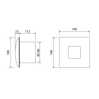 SILENTIS 15 T koupelnový ventilátor axiální s časovačem, 25W, potrubí 150mm,bílá 1091000