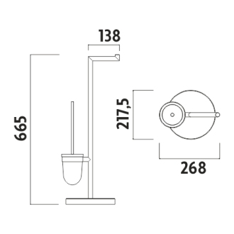 Nimco Unix UN 13095WN-26 Stojánkový WC set chrom