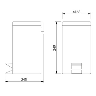 SIMPLE LINE odpadkový koš kulatý 3l, bílá 28103