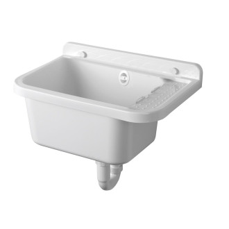 Závěsná výlevka s odkládací plochou 50x34cm, plast, bílá PI5050
