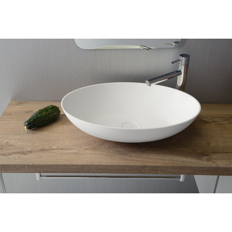 THIN umyvadlo na desku, Rockstone, 60x40 cm, bílá mat WN893
