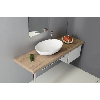 THIN umyvadlo na desku, Rockstone, 60x40 cm, bílá mat WN893