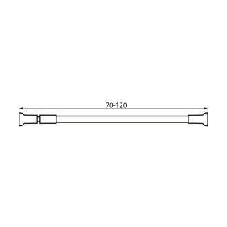 Teleskopická rozpěrná tyč 70-120cm, hliník, bílá TC120
