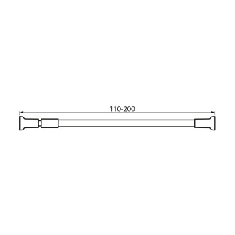 Teleskopická rozpěrná tyč 110-200cm, hliník, bílá TC200