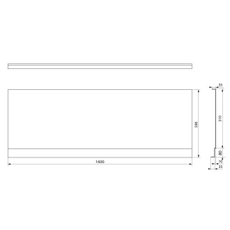 PLAIN NIKA panel 160x59cm, černá mat 72505.21