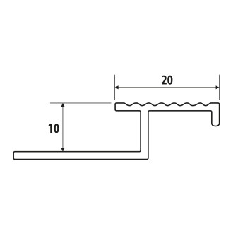 Schodový profil Z10, AL, matný hliník, L250cm,10mm SP101