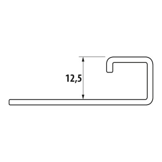 Lišta k obkladům H, L250cm,12,5mm, nerez pololesk RN122
