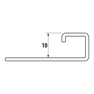Lišta k obkladům H, L250cm, 10mm, nerez pololesk RN101