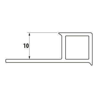 Lišta k obkladům H, L250cm, 10mm, matný eloxovaný hliník RA010