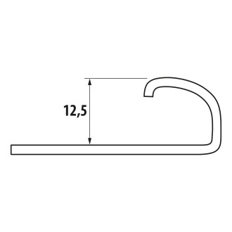 Lišta k obkladům O, L250cm, 12,5mm, nerez pololesk UP212