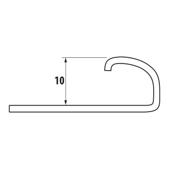 Lišta k obkladům O, L250cm, 10mm, nerez pololesk UP210