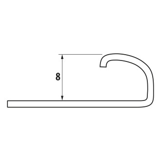 Lišta k obkladům O, L250cm, 8mm, nerez pololesk UP280