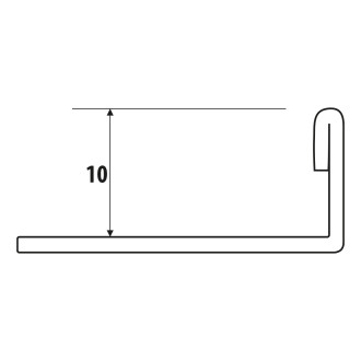 Lišta k obkladům L, L250cm, 10mm, nerez mat PN041