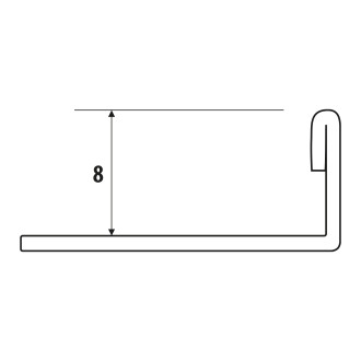 Lišta k obkladům L, L250cm, 8mm, nerez mat PN048