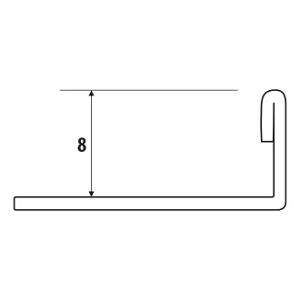 Lišta k obkladům L, L250cm, 8mm, nerez lesk PN038