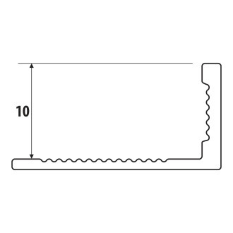 Lišta k obkladům L, L250cm, 10mm, kartáčovaný eloxovaný hliník PA020