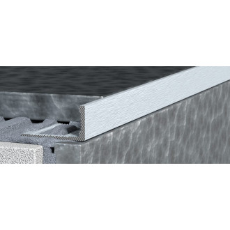 Lišta k obkladům L, L250cm, 8mm, kartáčovaný eloxovaný hliník PA028