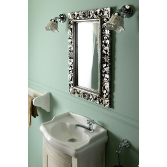 SAMBLUNG zrcadlo ve vyřezávaném rámu 40x70cm, stříbrná IN109