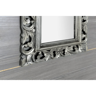 SAMBLUNG zrcadlo ve vyřezávaném rámu 40x70cm, stříbrná IN109