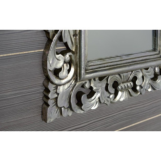 SAMBLUNG zrcadlo ve vyřezávaném rámu 60x80cm, stříbrná IN115