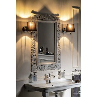 SCULE zrcadlo ve vyřezávaném rámu 70x100cm, bílá IN171