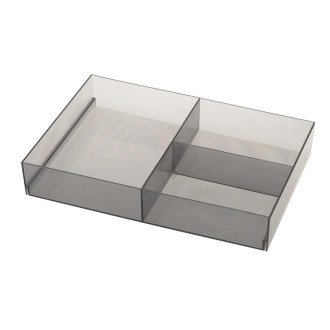 Organizér do zásuvky, 202x50x302 mm, plast, kouřová 909