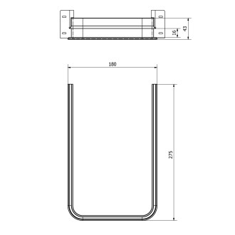 Výřez na sifon pro desku 16mm, 175x45x270mm, plast, bílá