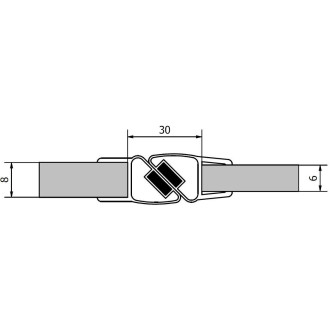 Sada dvou těsnění (magnet) na 6 a 8mm sklo, 2000mm M129