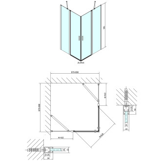 ZOOM čtvercová sprchová zástěna 900x900mm, čiré sklo ZL5415
