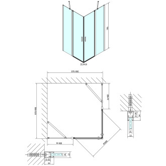 ZOOM čtvercová sprchová zástěna 1000x1000mm, čiré sklo ZL5416