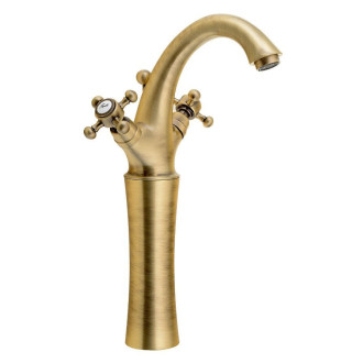 ANTEA stojánková umyvadlová baterie vysoká s výpustí, výška 300mm, bronz 3276L
