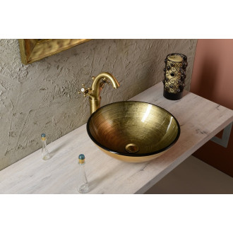 ANTEA stojánková umyvadlová baterie vysoká s výpustí, výška 300mm, bronz 3276L