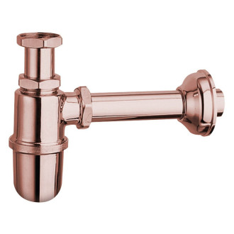 RETRO umyvadlový sifon 5/4", odpad 32 mm, růžové zlato 9597